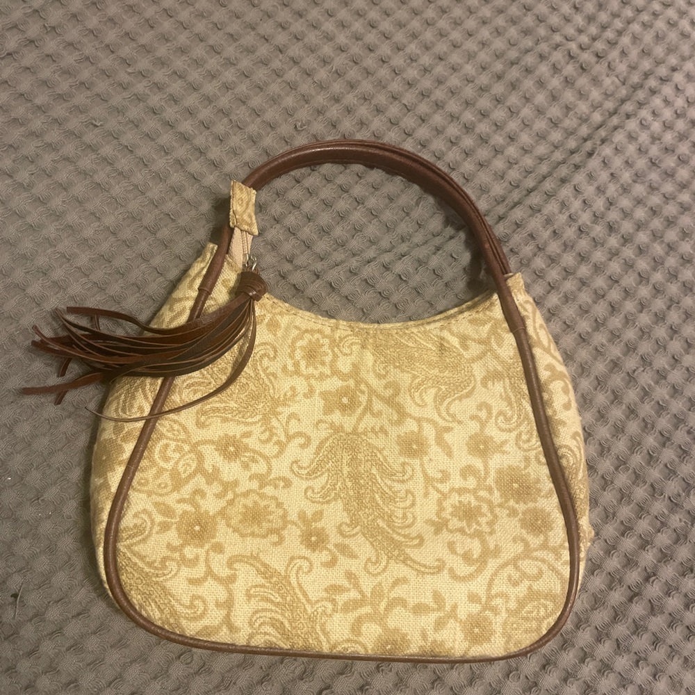 Victoria's Secret Floral Cream and Brown Mini Bag